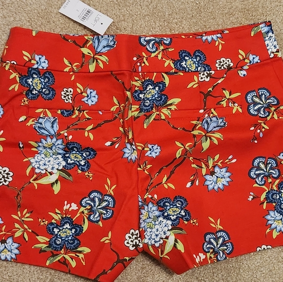 LOFT The Riviera Red Floral Shorts NWT  Size 2 - Picture 2 of 7